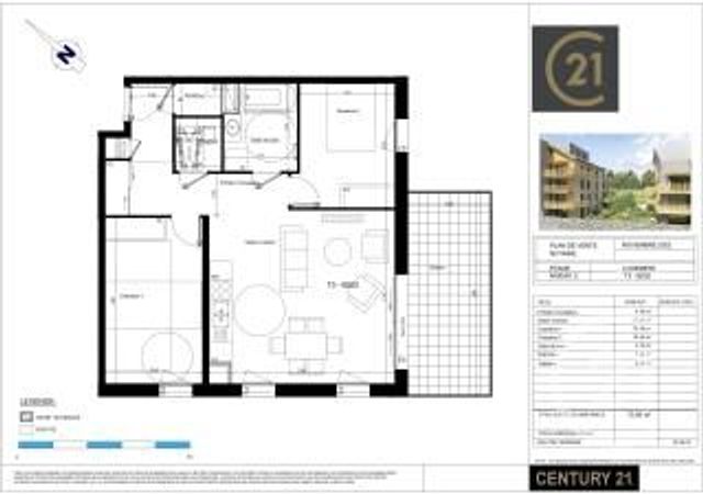 Appartement T3 à vendre - 3 pièces - 64,70 m2 - Rumilly - 74 - RHONE-ALPES