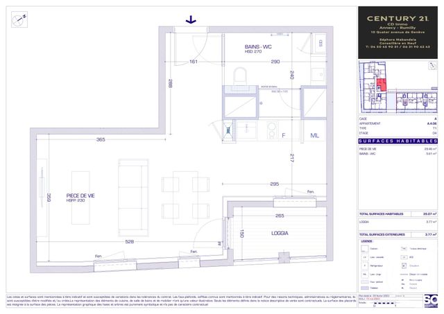 Appartement Studio &agrave; vendre - 1 pi&egrave;ce - 35,07 m2 - Meythet - 74 - RHONE-ALPES