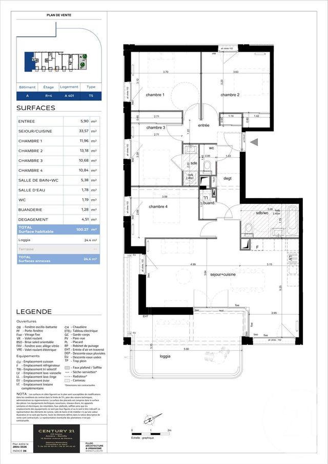 Appartement T5 &agrave; vendre - 5 pi&egrave;ces - 100,27 m2 - Annecy - 74 - RHONE-ALPES