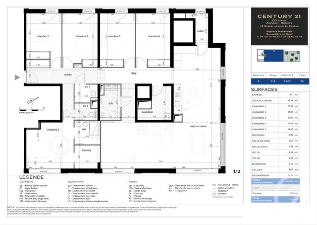 Appartement T6 &agrave; vendre - 6 pi&egrave;ces - 175,05 m2 - Annecy - 74 - RHONE-ALPES