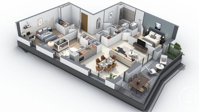 Appartement T4 &agrave; vendre - 4 pi&egrave;ces - 91,20 m2 - Annecy - 74 - RHONE-ALPES