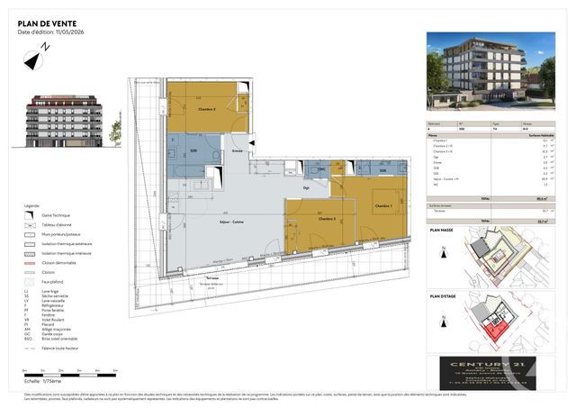 Appartement T4 &agrave; vendre - 4 pi&egrave;ces - 80,60 m2 - Annecy - 74 - RHONE-ALPES