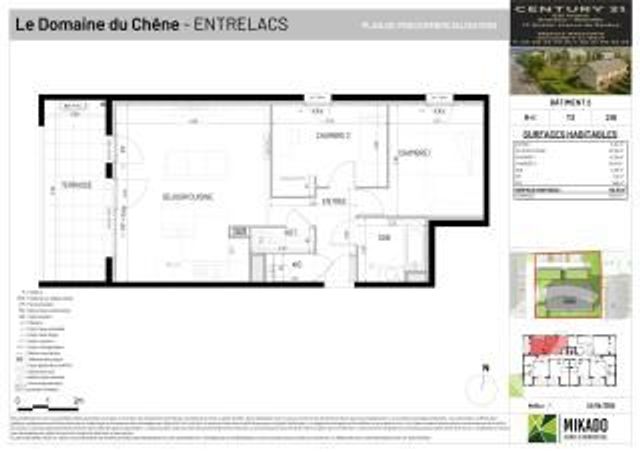 Appartement T3 &agrave; vendre - 3 pi&egrave;ces - 67,98 m2 - Entrelacs - 73 - RHONE-ALPES
