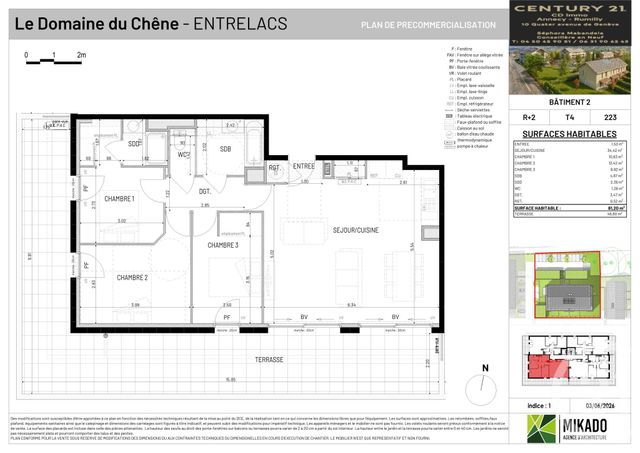 Appartement T4 &agrave; vendre - 4 pi&egrave;ces - 81,19 m2 - Entrelacs - 73 - RHONE-ALPES
