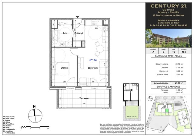 Appartement T2 &agrave; vendre - 2 pi&egrave;ces - 41,81 m2 - Faverges Seythenex - 74 - RHONE-ALPES